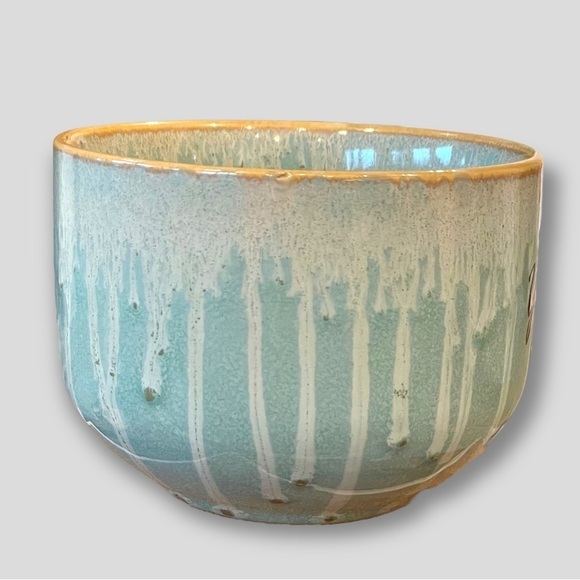 YELLOWSTONE Blue Green Drip Glaze Stoneware Moose Large Size Soup Mug. - Picture 3 of 5